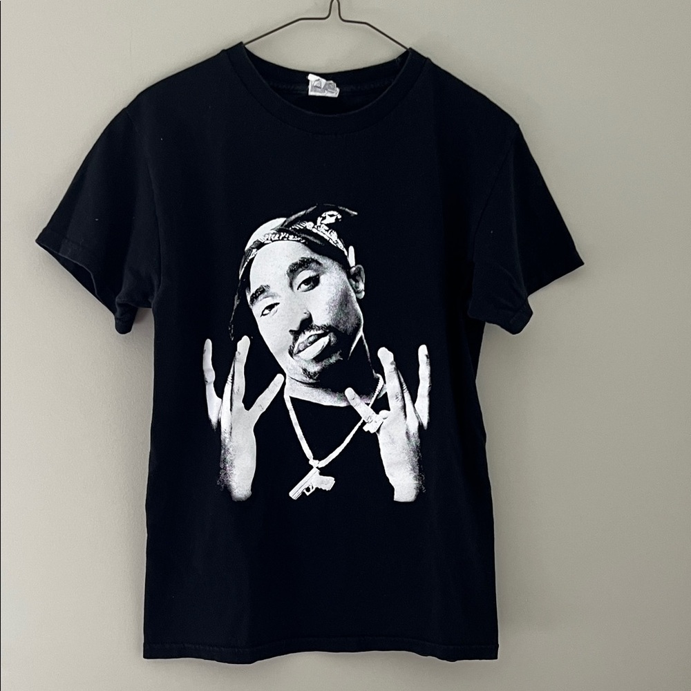 Tupac Shakur Graphic T Shirt Black Size Small 100% Cotton